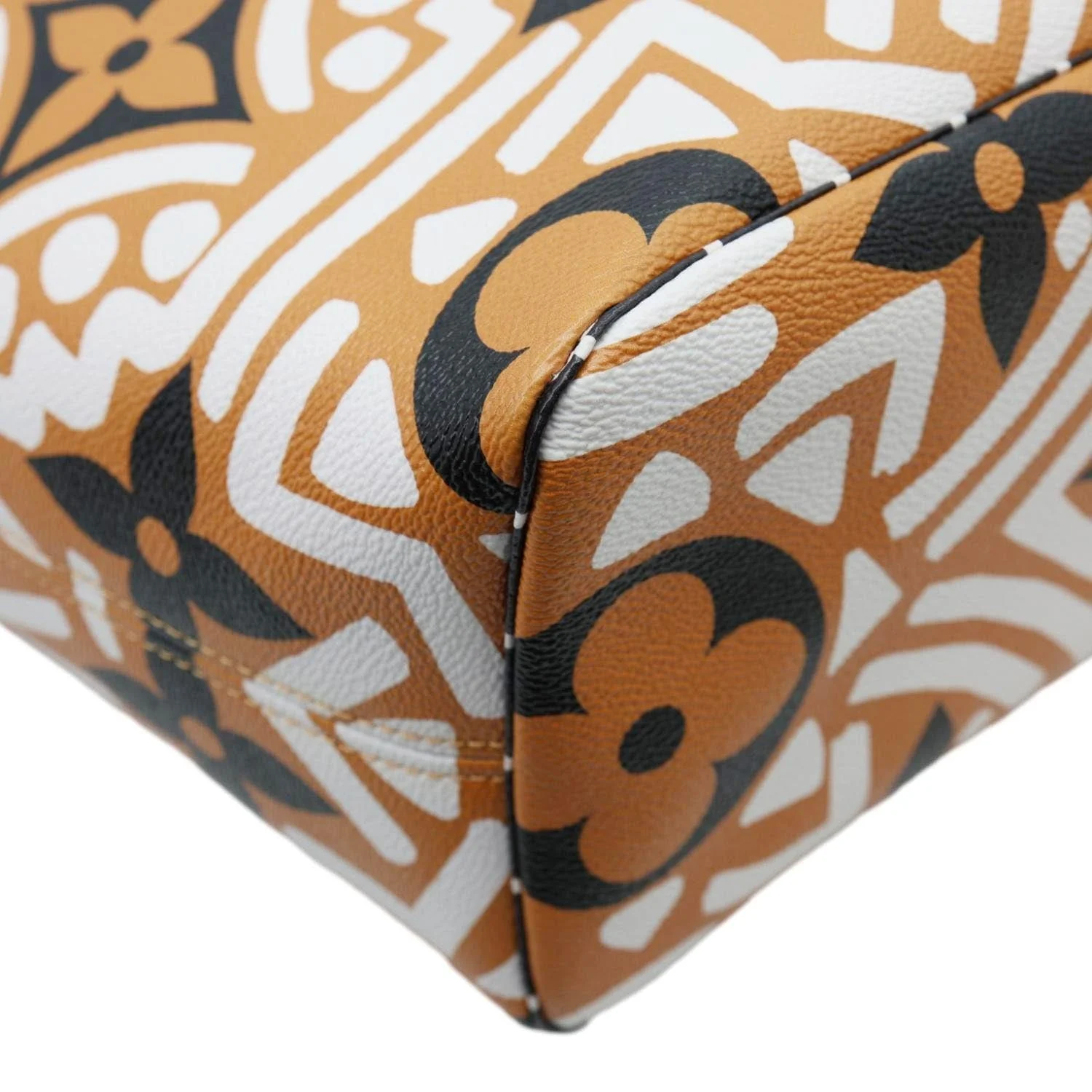 LOUIS VUITTON Neverfull Crafty MM Monogram Giant Canvas Tote Bag Caramel - Image 9