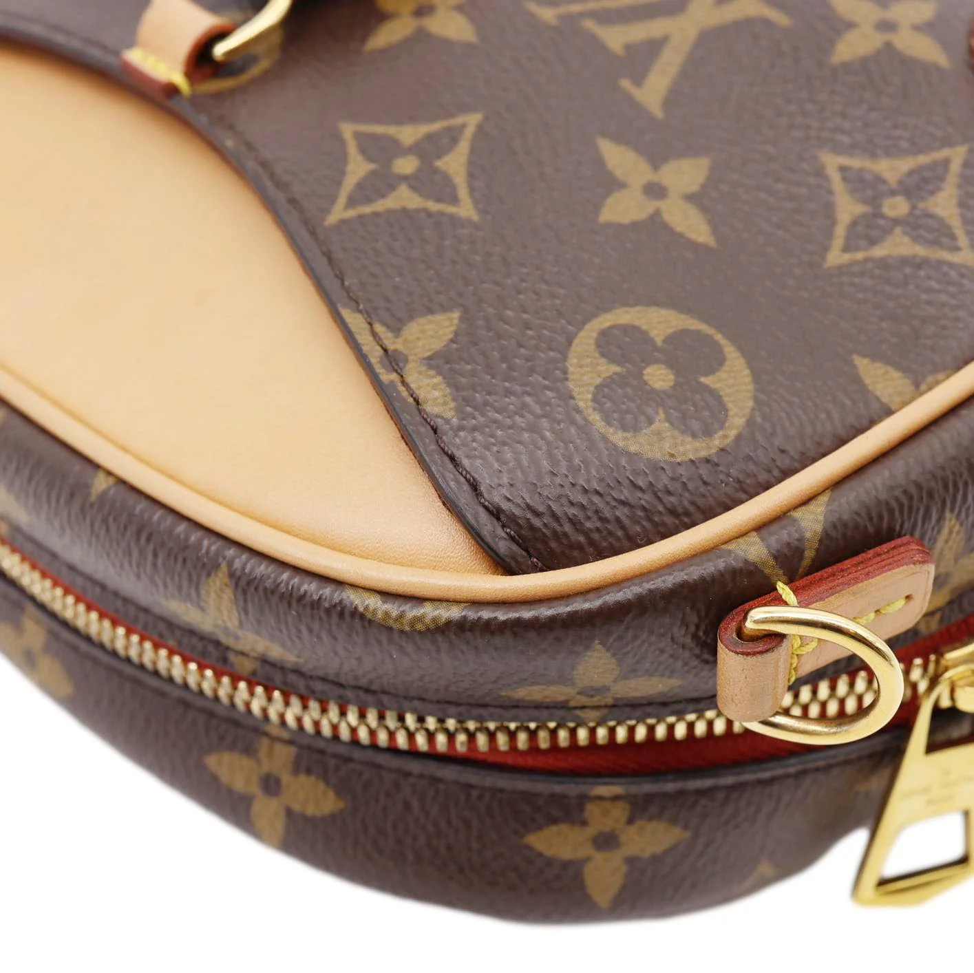 LOUIS VUITTON Deauville Mini Monogram Canvas Shoulder Bag Brown - Image 7