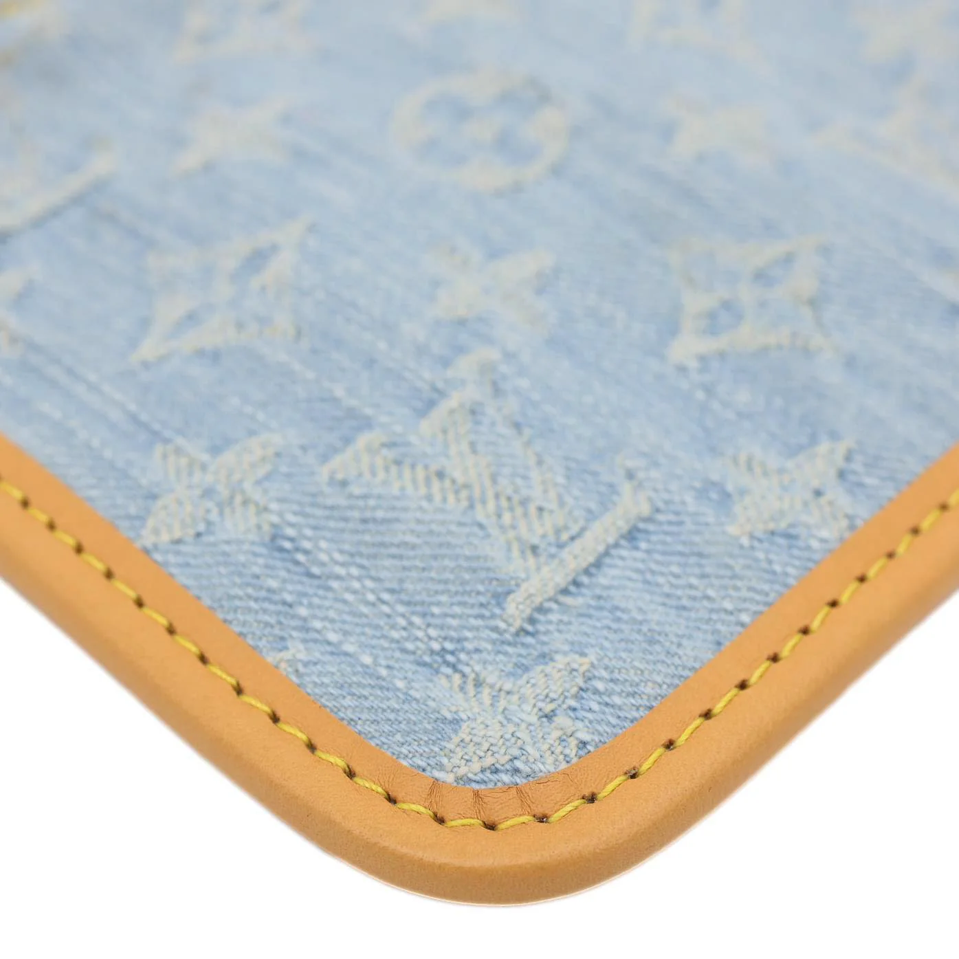 LOUIS VUITTON Monogram Denim Pochette Wristlet Light Blue - Image 7