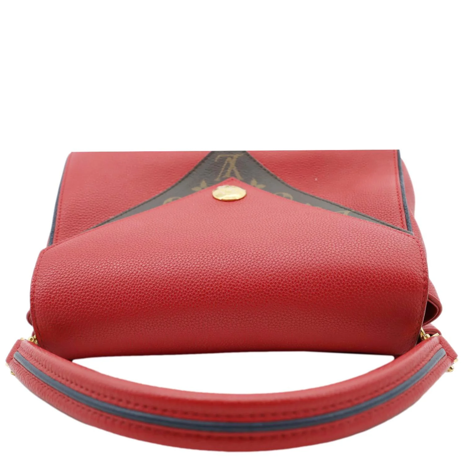 LOUIS VUITTON Double V Grained Leather Monogram Shoulder Bag Rubis - Image 6