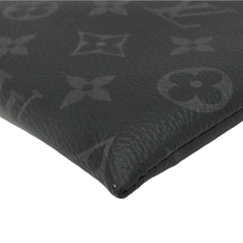 LOUIS VUITTON Monogram Eclipse Pouch Clutch Bag Black - Image 6