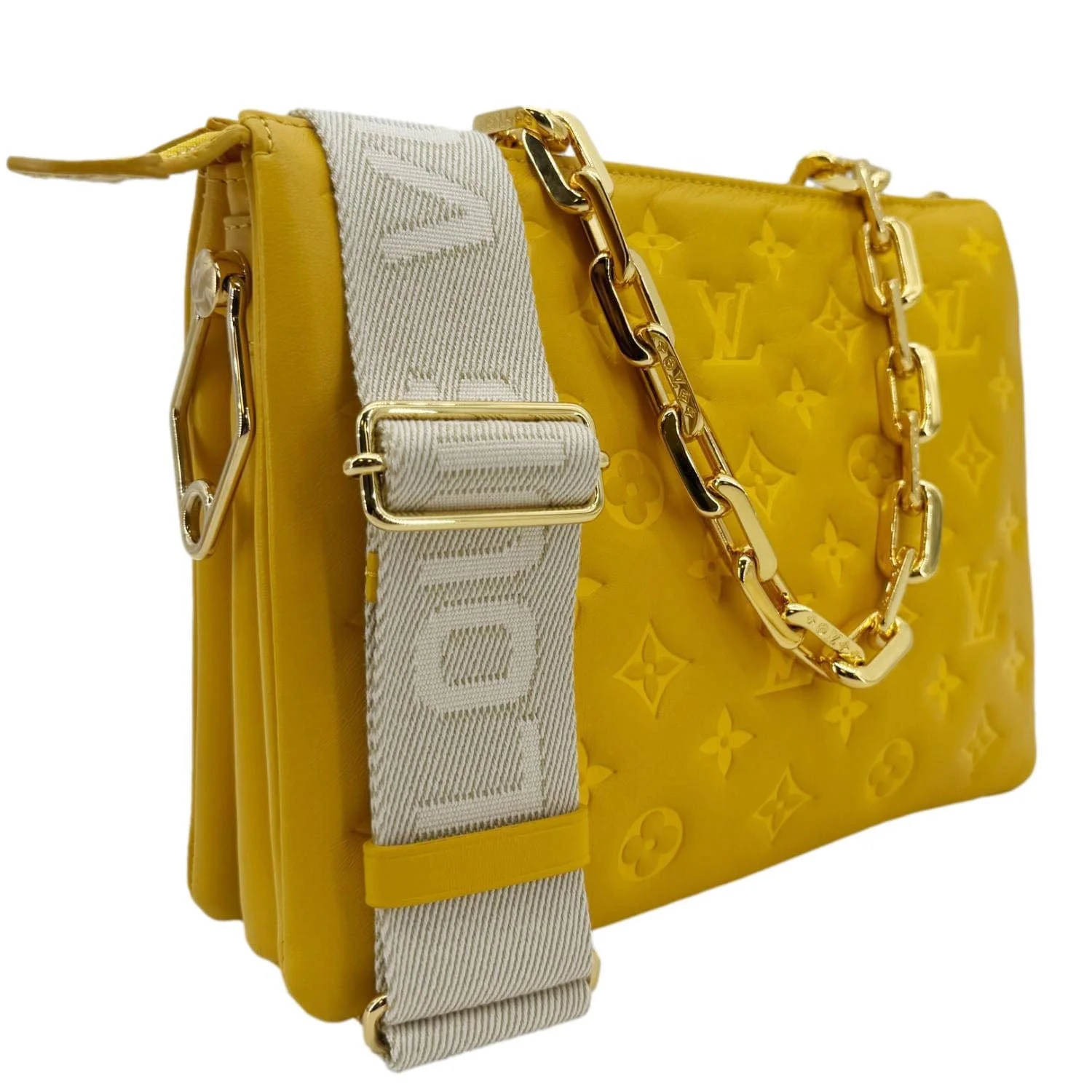 LOUIS VUITTON Coussin Monogram Embossed Leather Crossbody Bag Yellow - Image 6