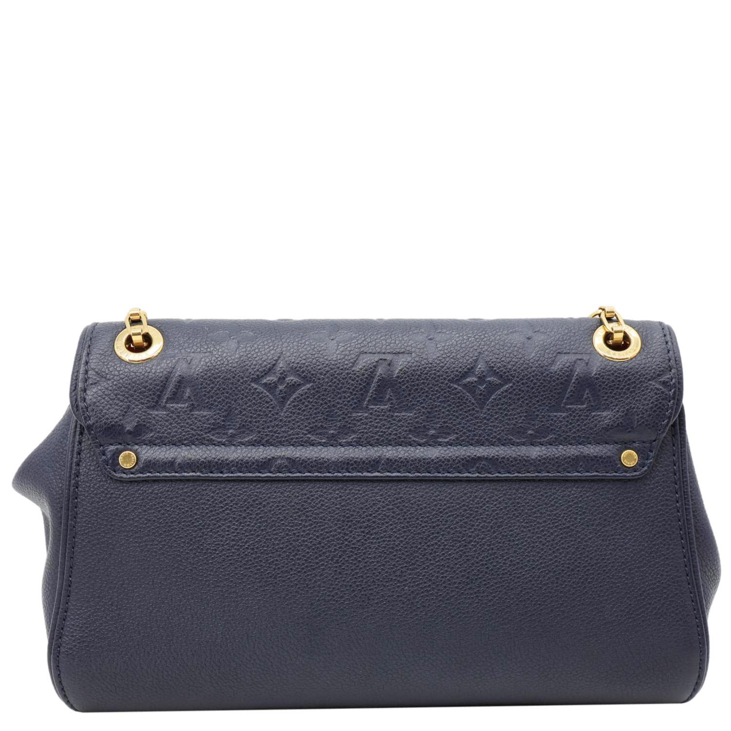LOUIS VUITTON Saint Germain PM Monogram Empreinte Leather Shoulder Bag Navy Blue - Image 4