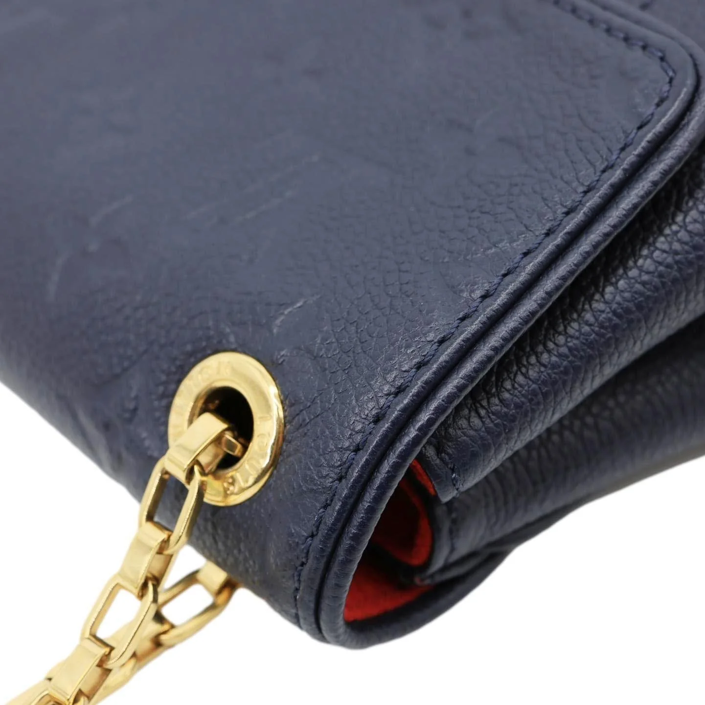 LOUIS VUITTON Saint Germain PM Monogram Empreinte Leather Shoulder Bag Navy Blue - Image 8