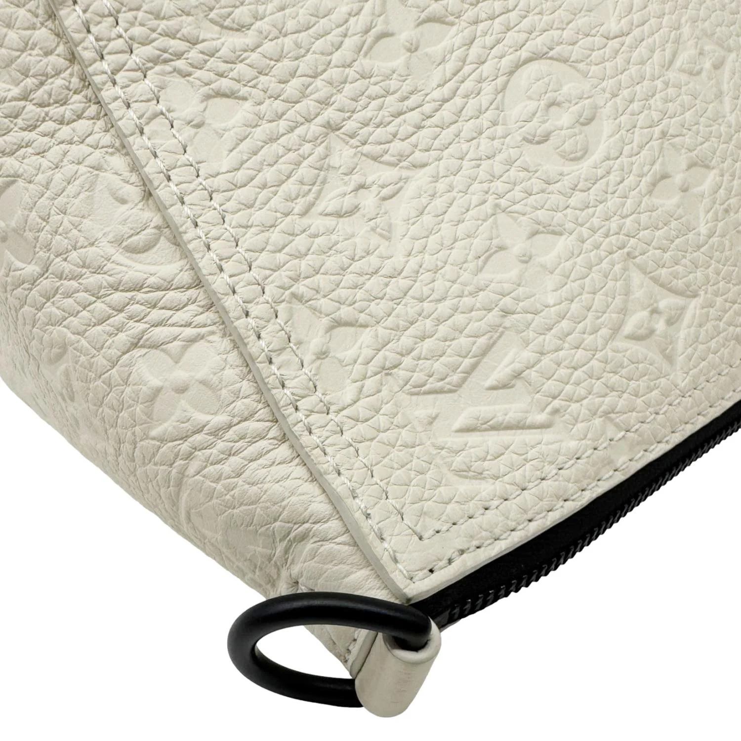 LOUIS VUITTON Triangle Monogram Empreinte Leather Shoulder Bag Off White - Image 6