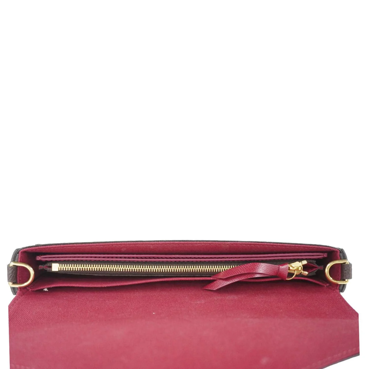 LOUIS VUITTON Felicie Pochette Monogram Canvas Crossbody Bag Brown - Image 13