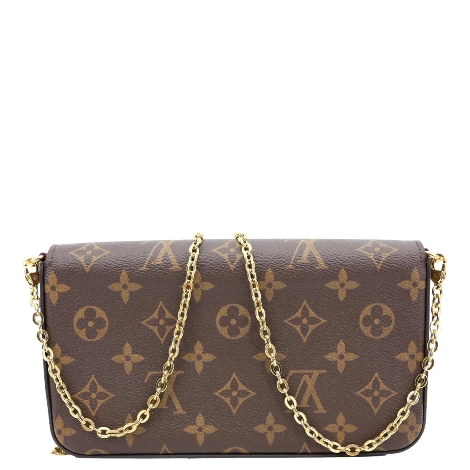 LOUIS VUITTON Felicie Pochette Monogram Canvas Crossbody Bag Brown - Image 4