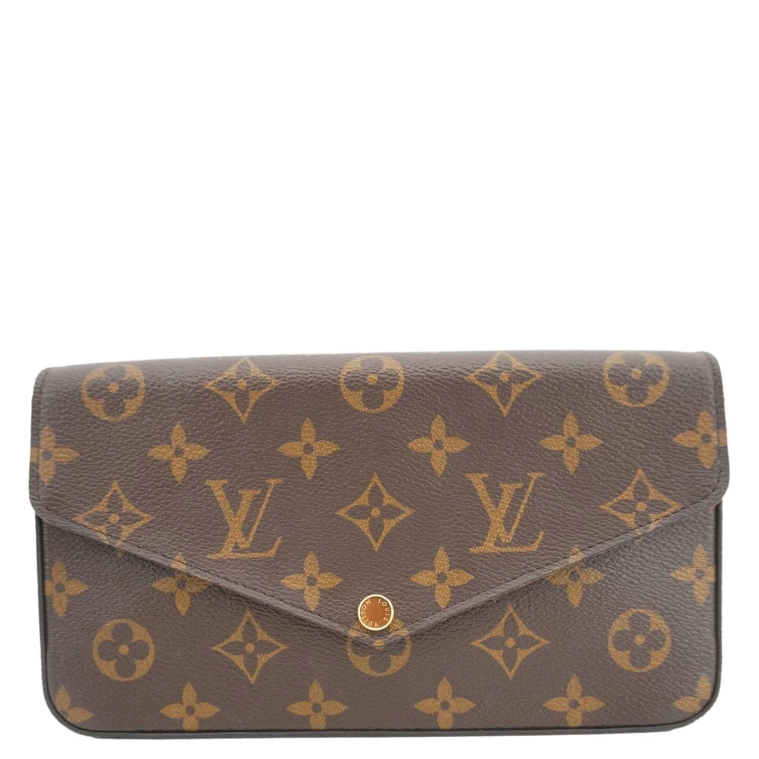 LOUIS VUITTON Felicie Pochette Monogram Canvas Crossbody Bag Brown - Image 4
