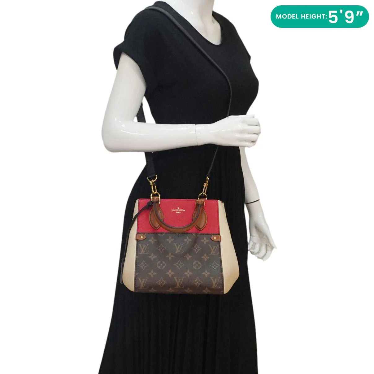LOUIS VUITTON Fold Monogram Canvas Tote Bag Red - Image 2