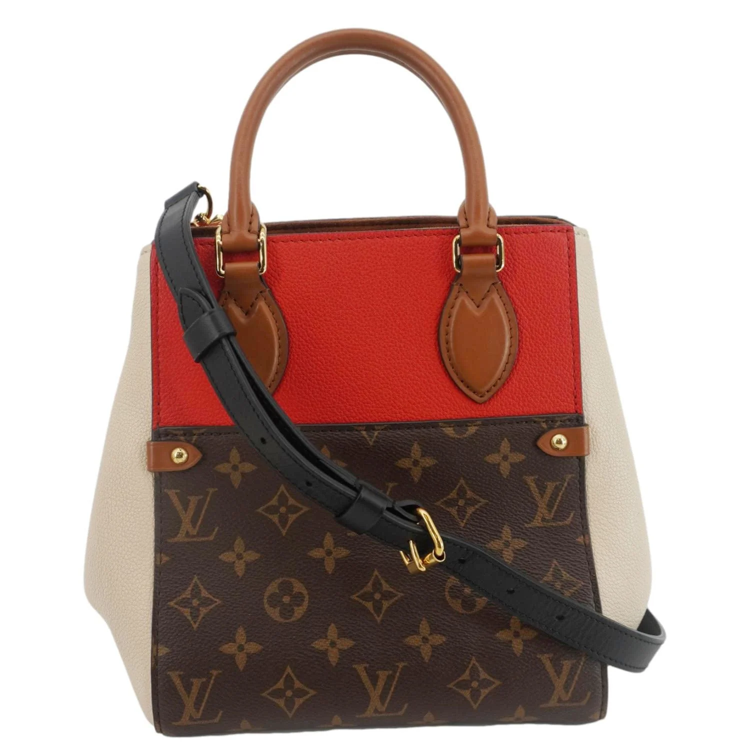 LOUIS VUITTON Fold Monogram Canvas Tote Bag Red - Image 3