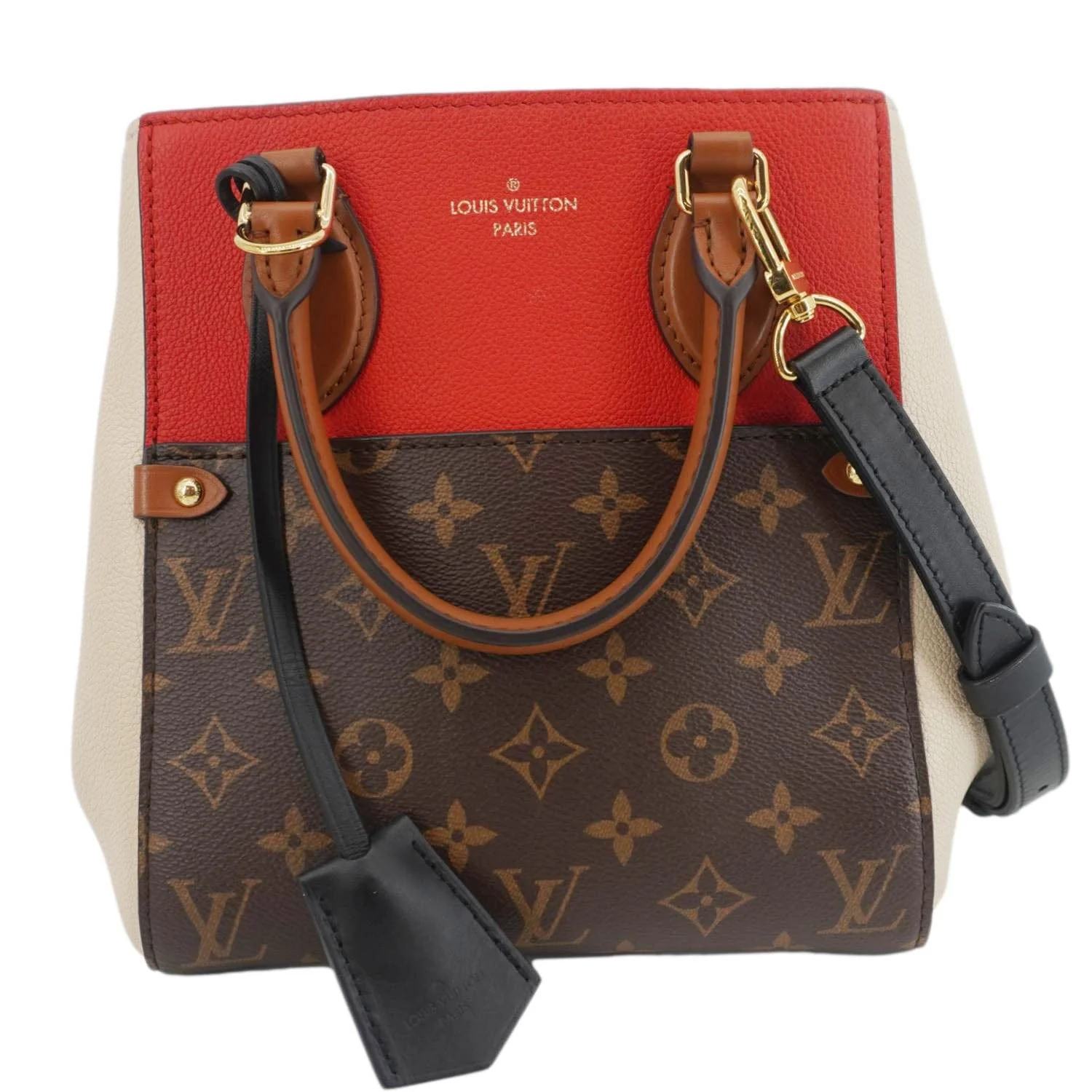 LOUIS VUITTON Fold Monogram Canvas Tote Bag Red - Image 4