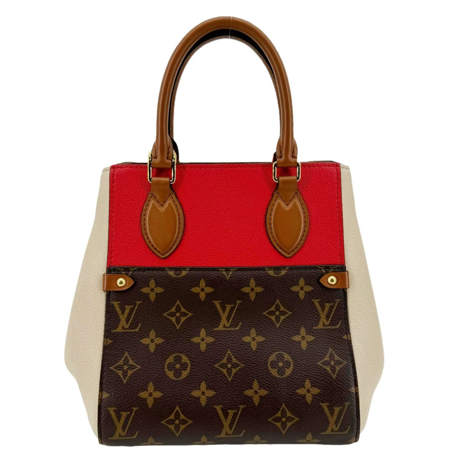 LOUIS VUITTON Fold Monogram Canvas Tote Bag Red - Image 5