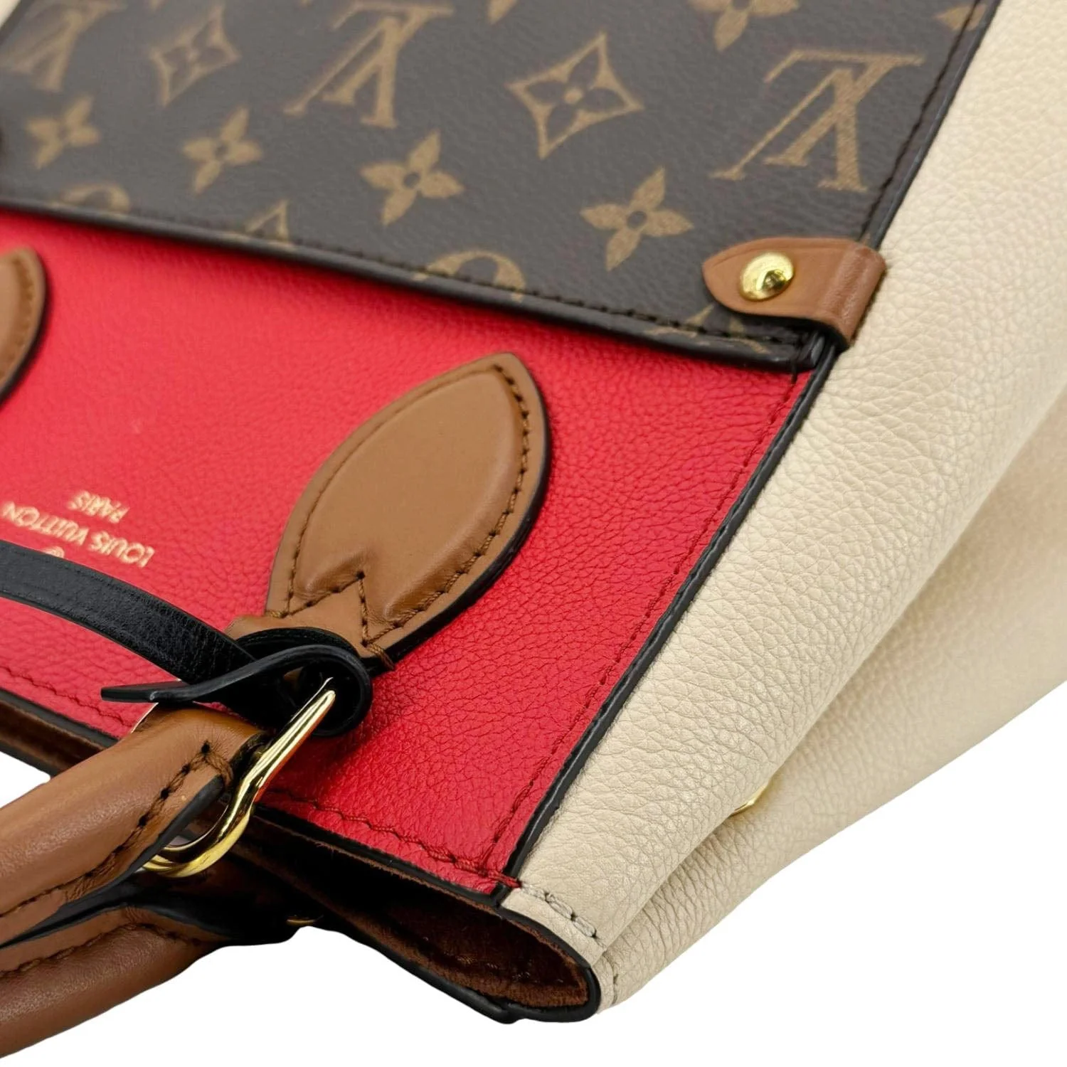 LOUIS VUITTON Fold Monogram Canvas Tote Bag Red - Image 7