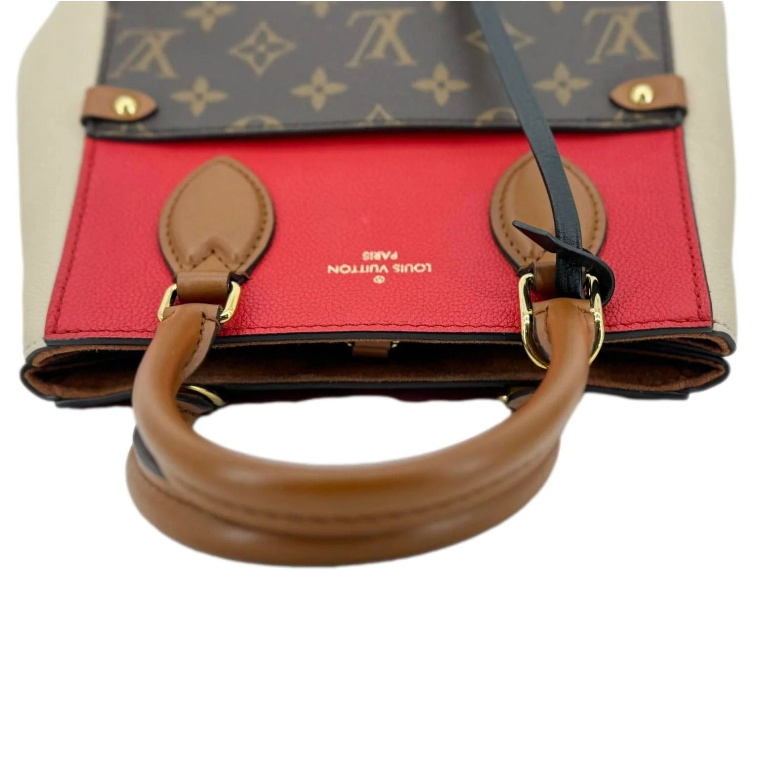 LOUIS VUITTON Fold Monogram Canvas Tote Bag Red - Image 8
