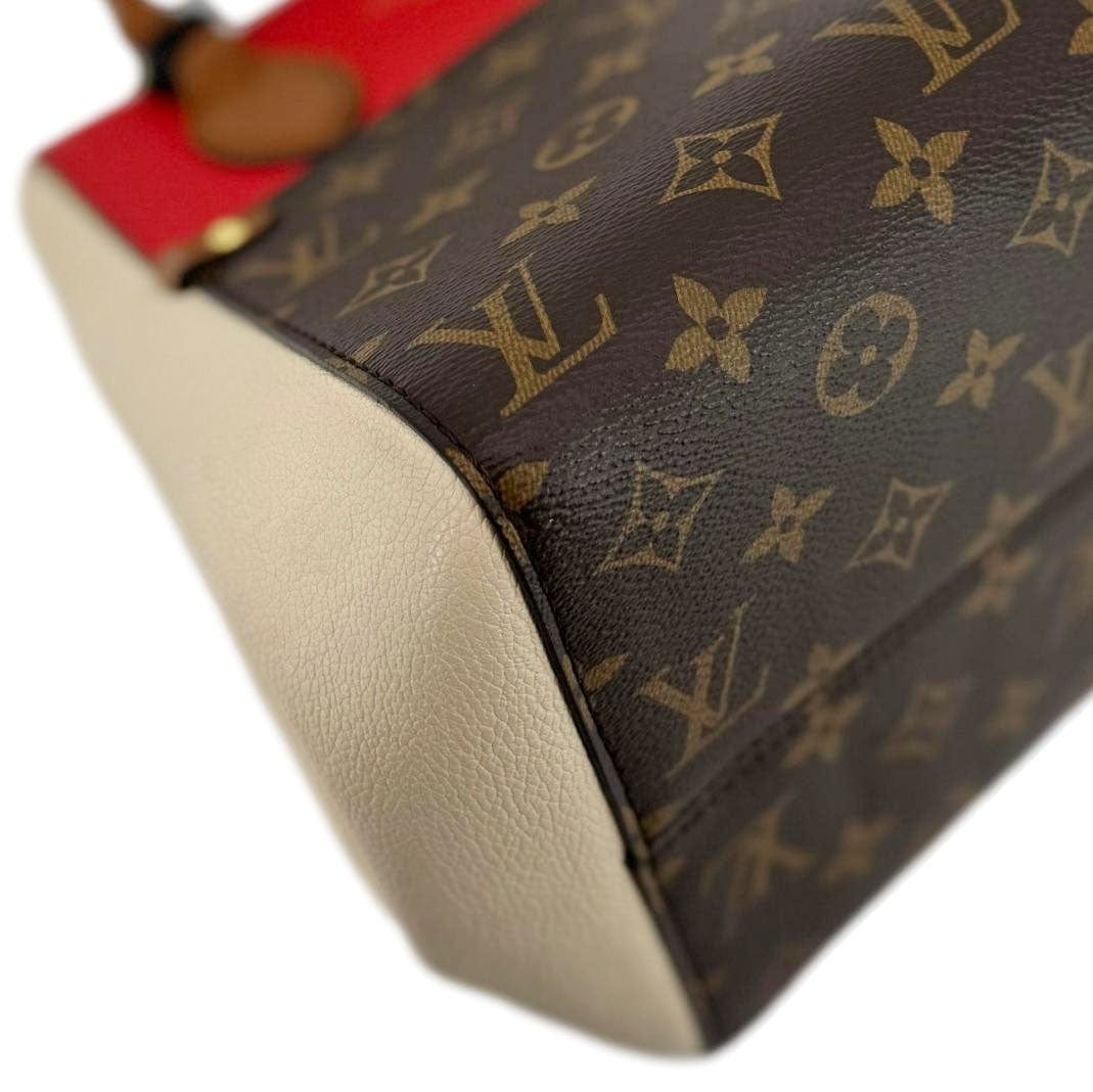 LOUIS VUITTON Fold Monogram Canvas Tote Bag Red - Image 9
