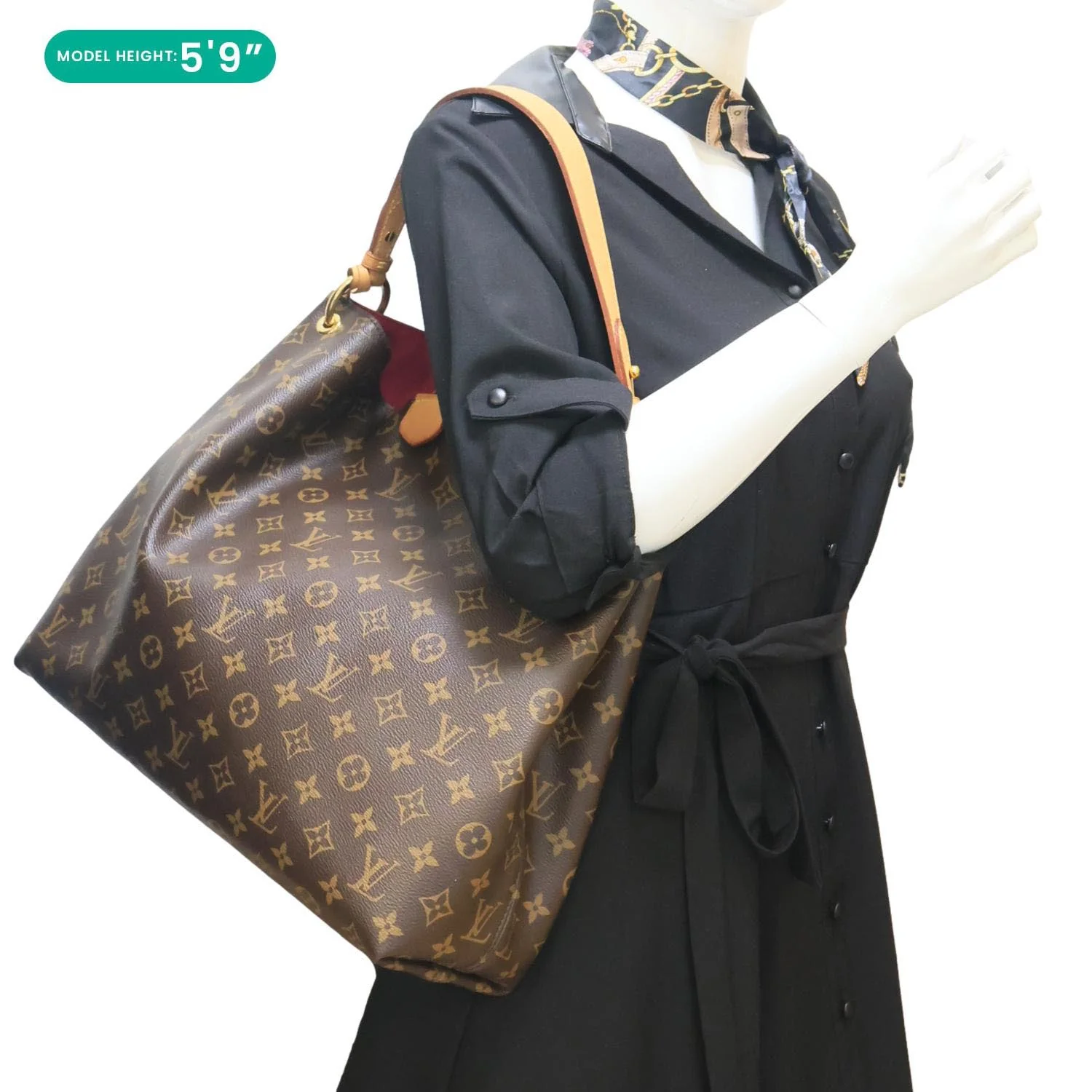 LOUIS VUITTON Graceful MM Monogram Canvas Shoulder Bag Brown - Image 2