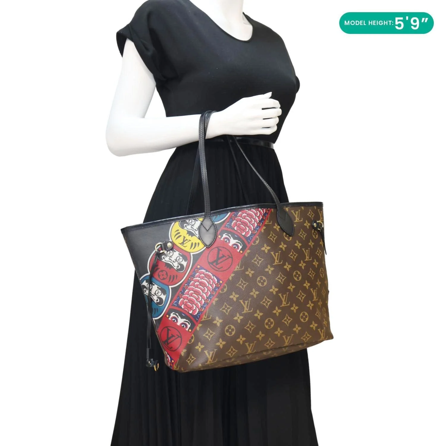 LOUIS VUITTON Neverfull Kabuki MM Monogram Canvas Tote Bag Brown - Image 2