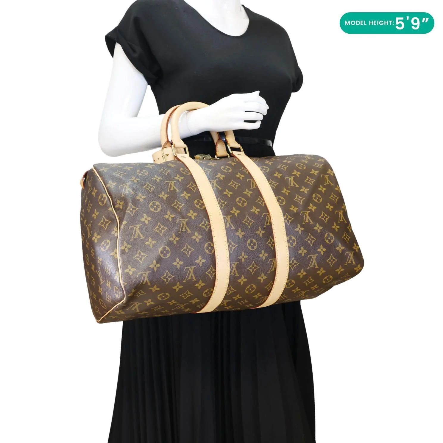 LOUIS VUITTON Keepall 45 Monogram Canvas Travel Bag Brown - Image 2