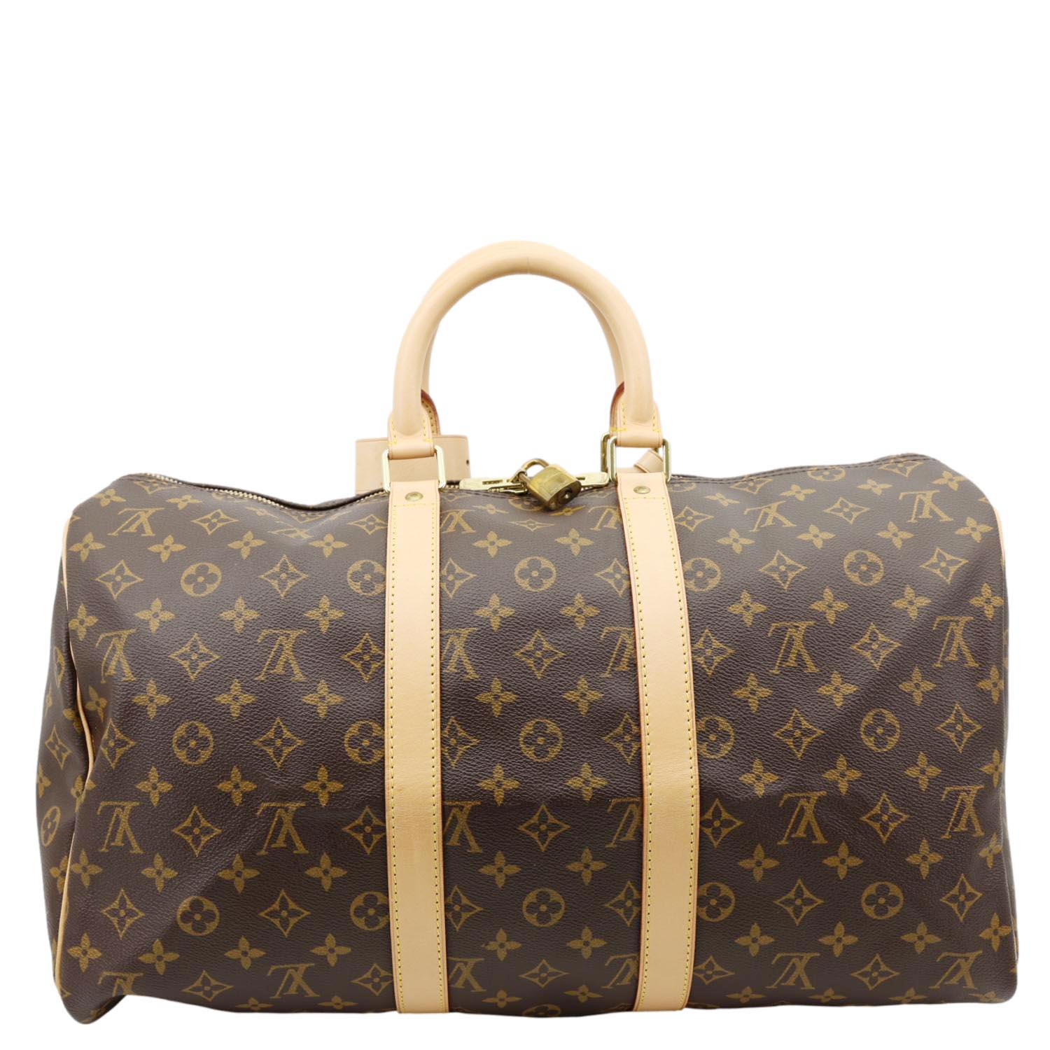 LOUIS VUITTON Keepall 45 Monogram Canvas Travel Bag Brown - Image 3