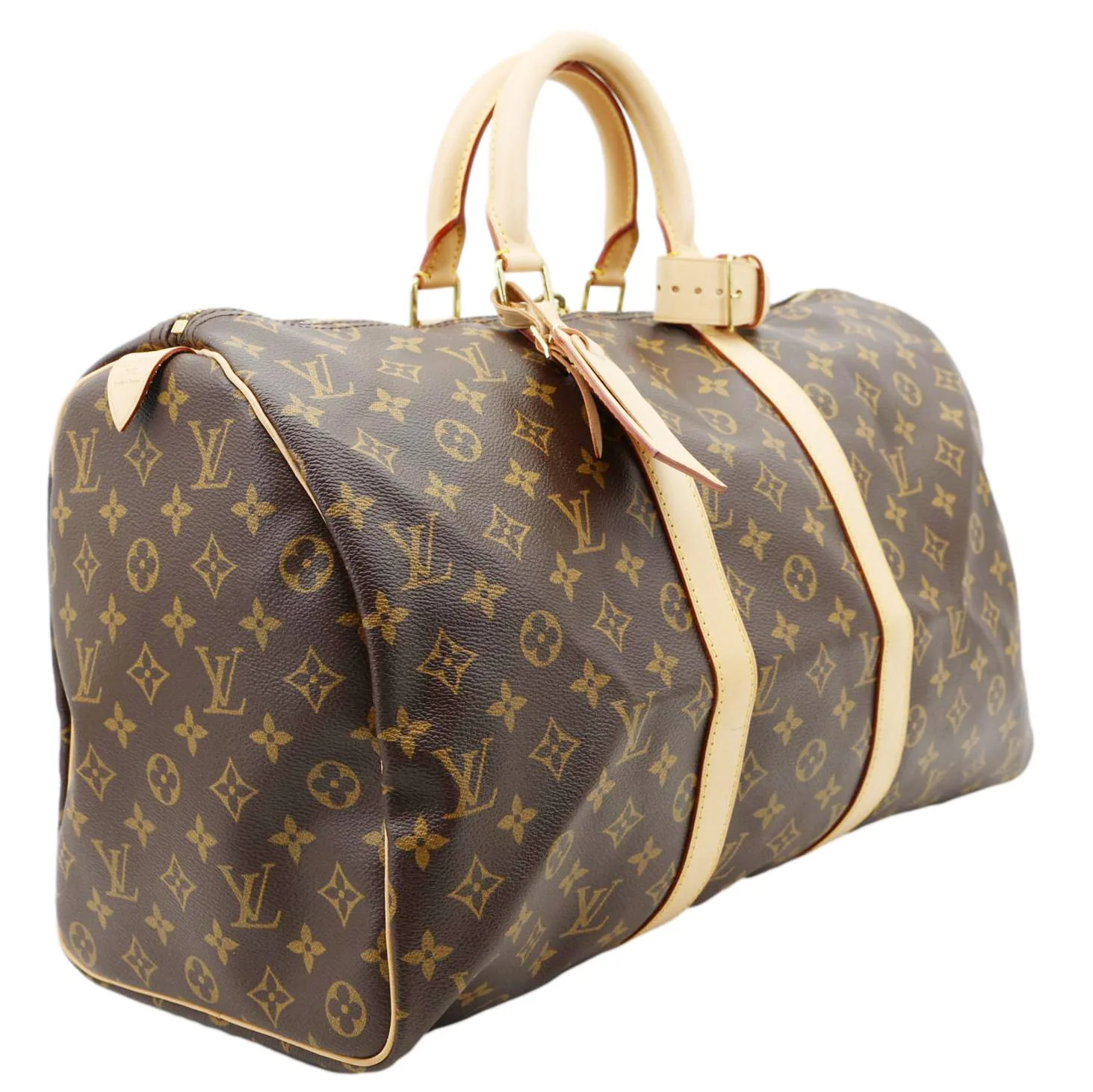 LOUIS VUITTON Keepall 45 Monogram Canvas Travel Bag Brown - Image 4