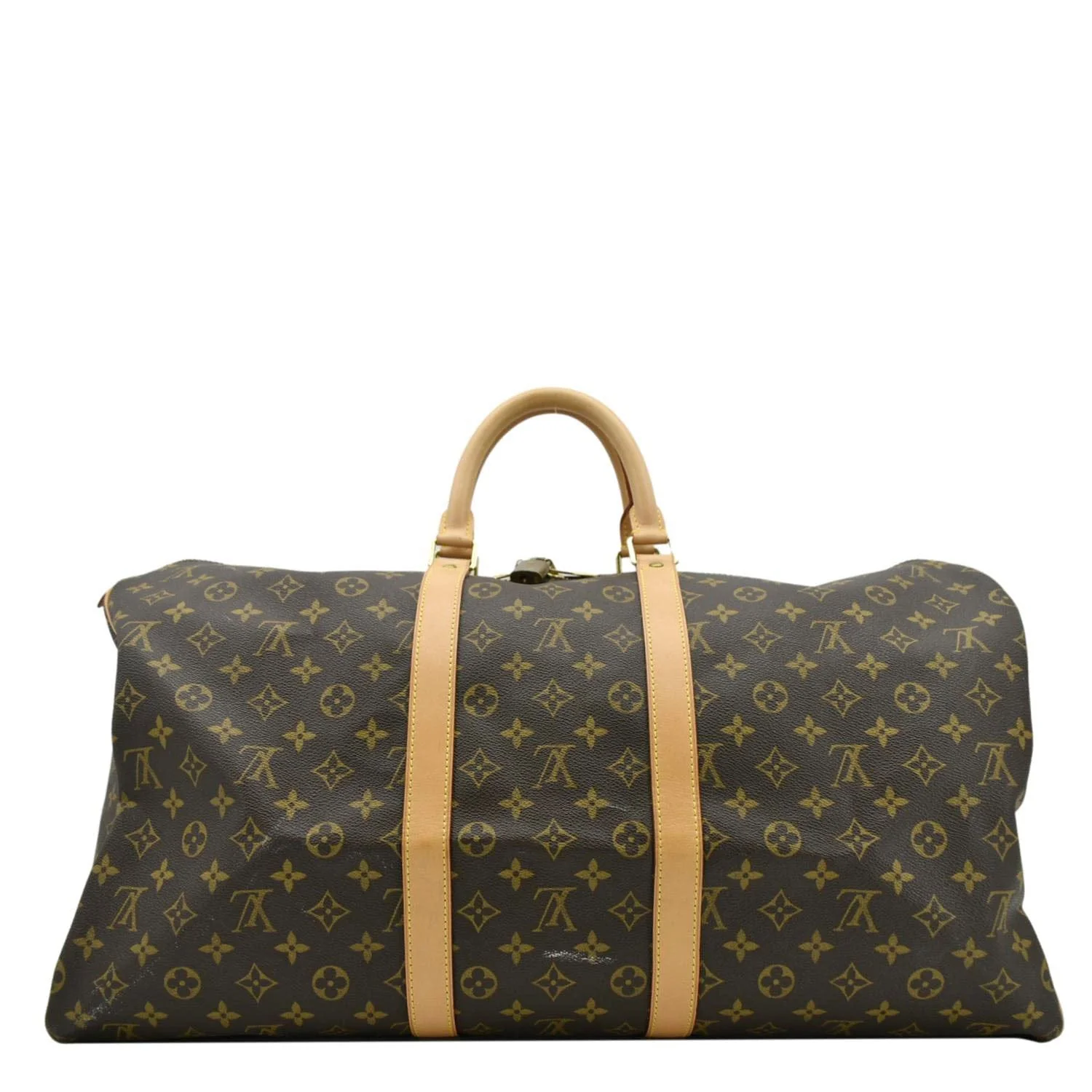 LOUIS VUITTON Keepall 55  Monogram Canvas Travel Bag Brown - Image 4