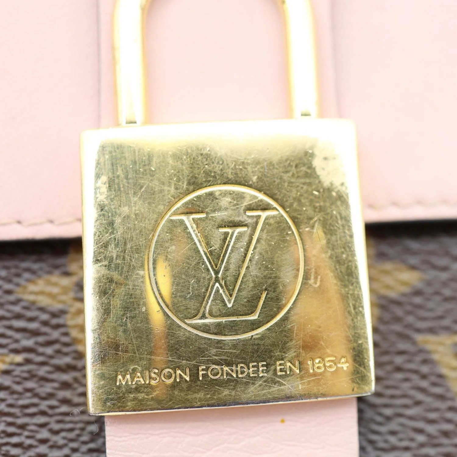 LOUIS VUITTON Locky BB Monogram Canvas Shoulder Bag Pink - Image 10