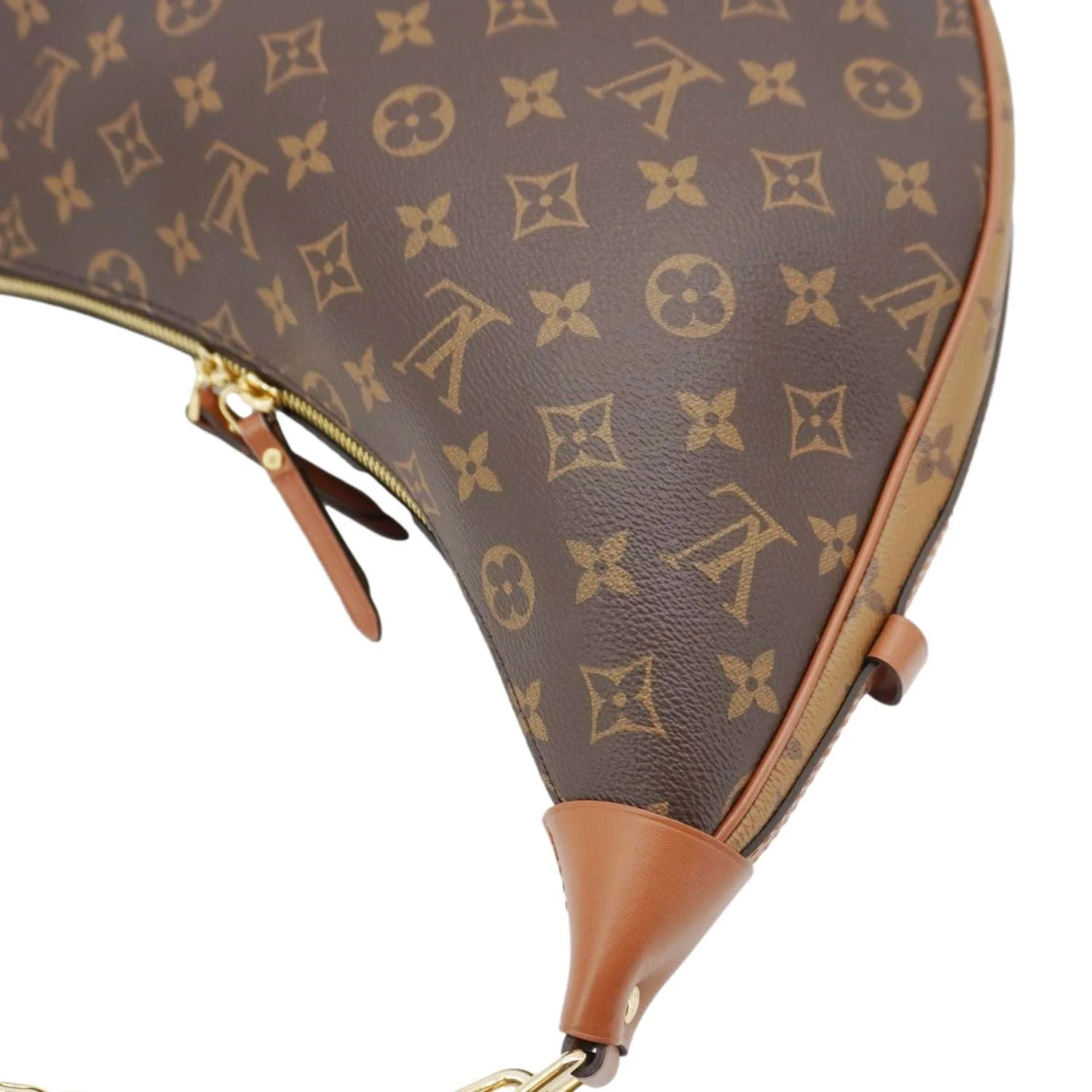 LOUIS VUITTON Loop Reverse Monogram Canvas Hobo Shoulder Bag Brown - Image 8