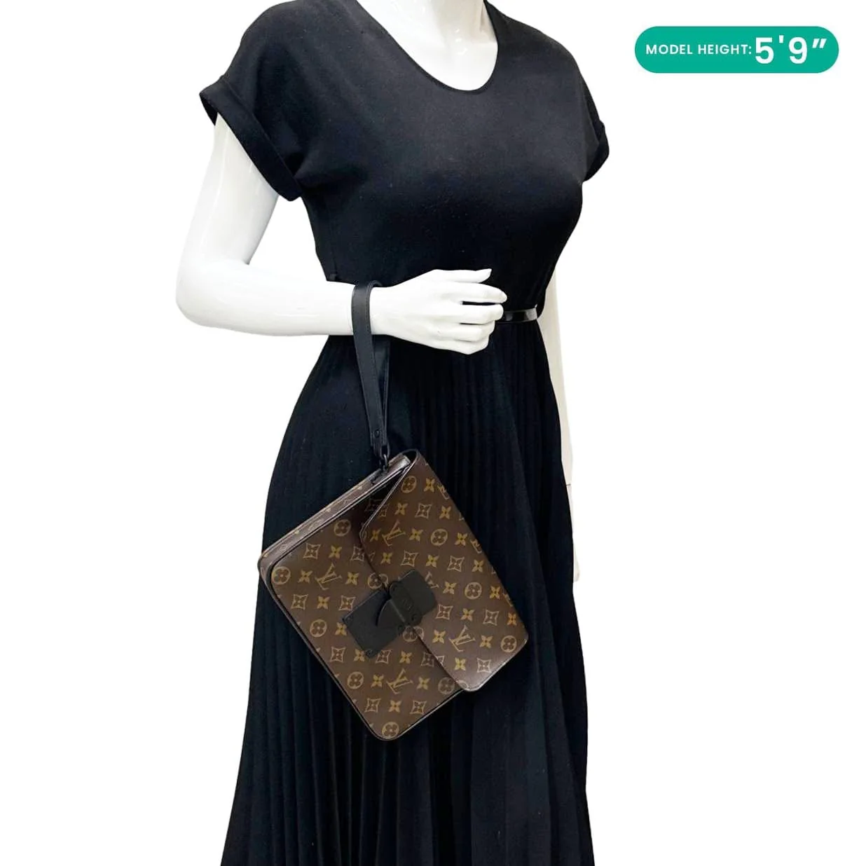LOUIS VUITTON S-Lock A4 Monogram Macassar Pouch Black - Image 2