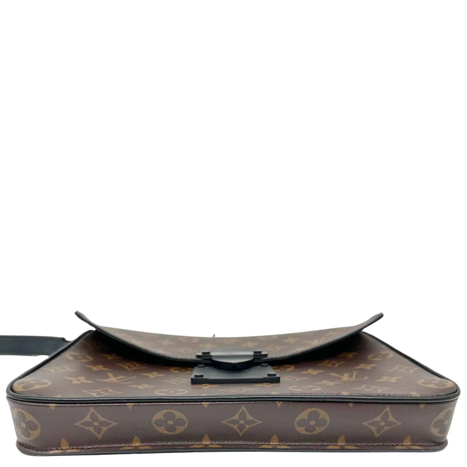 LOUIS VUITTON S-Lock A4 Monogram Macassar Pouch Black - Image 6