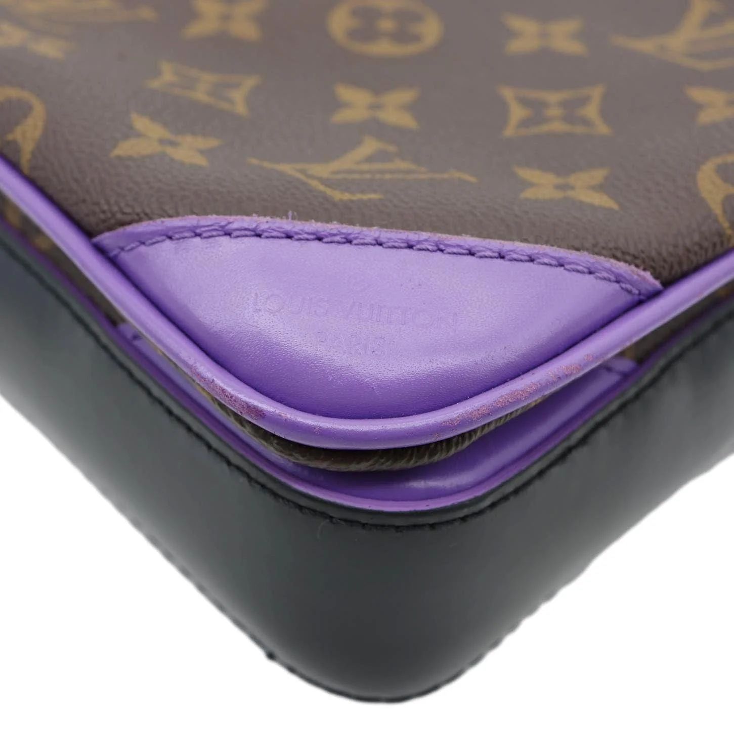 LOUIS VUITTON Trio Monogram Macassar Canvas Messenger Bag Purple - Image 11