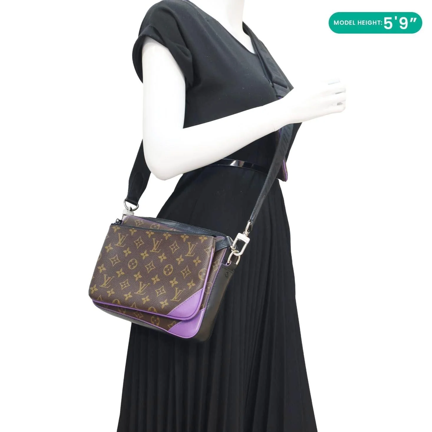 LOUIS VUITTON Trio Monogram Macassar Canvas Messenger Bag Purple - Image 2