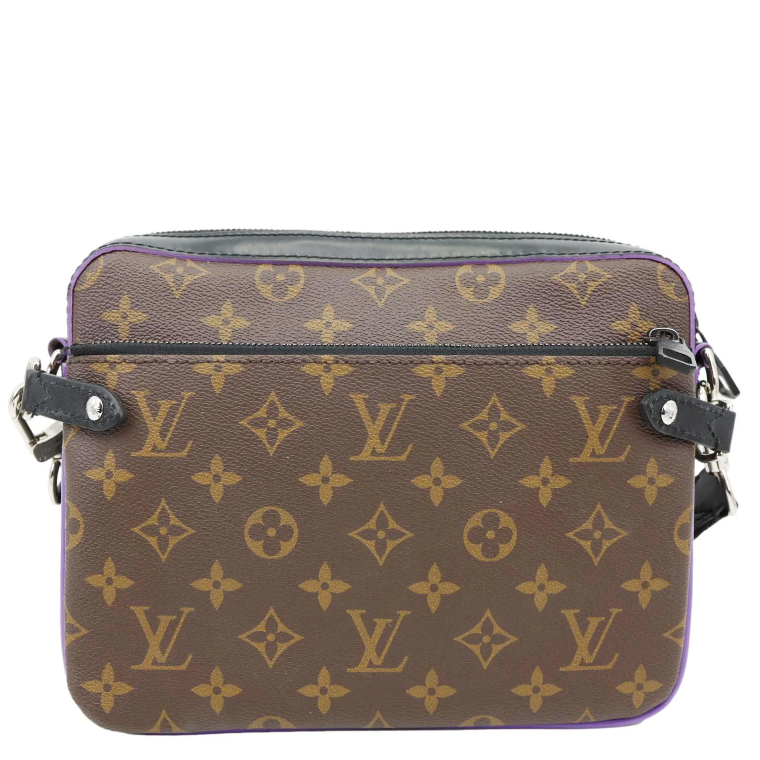 LOUIS VUITTON Trio Monogram Macassar Canvas Messenger Bag Purple - Image 5