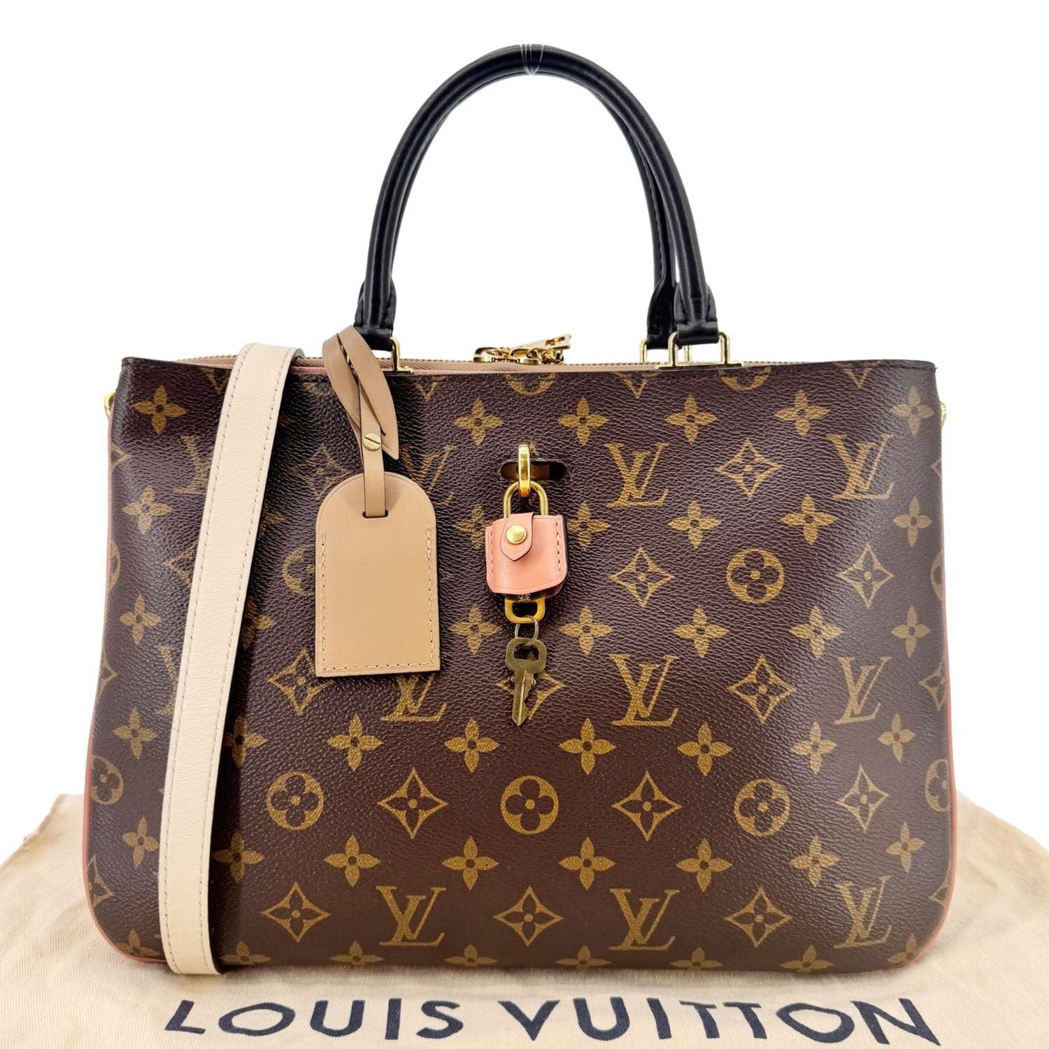 LOUIS VUITTON Millefeuille Monogram Canvas Shoulder Bag Brown - Image 3