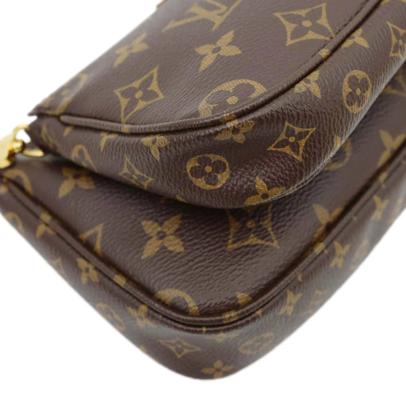 LOUIS VUITTON Multi Pochette Accessoires Monogram Canvas Crossbody Bag Brown - Image 9