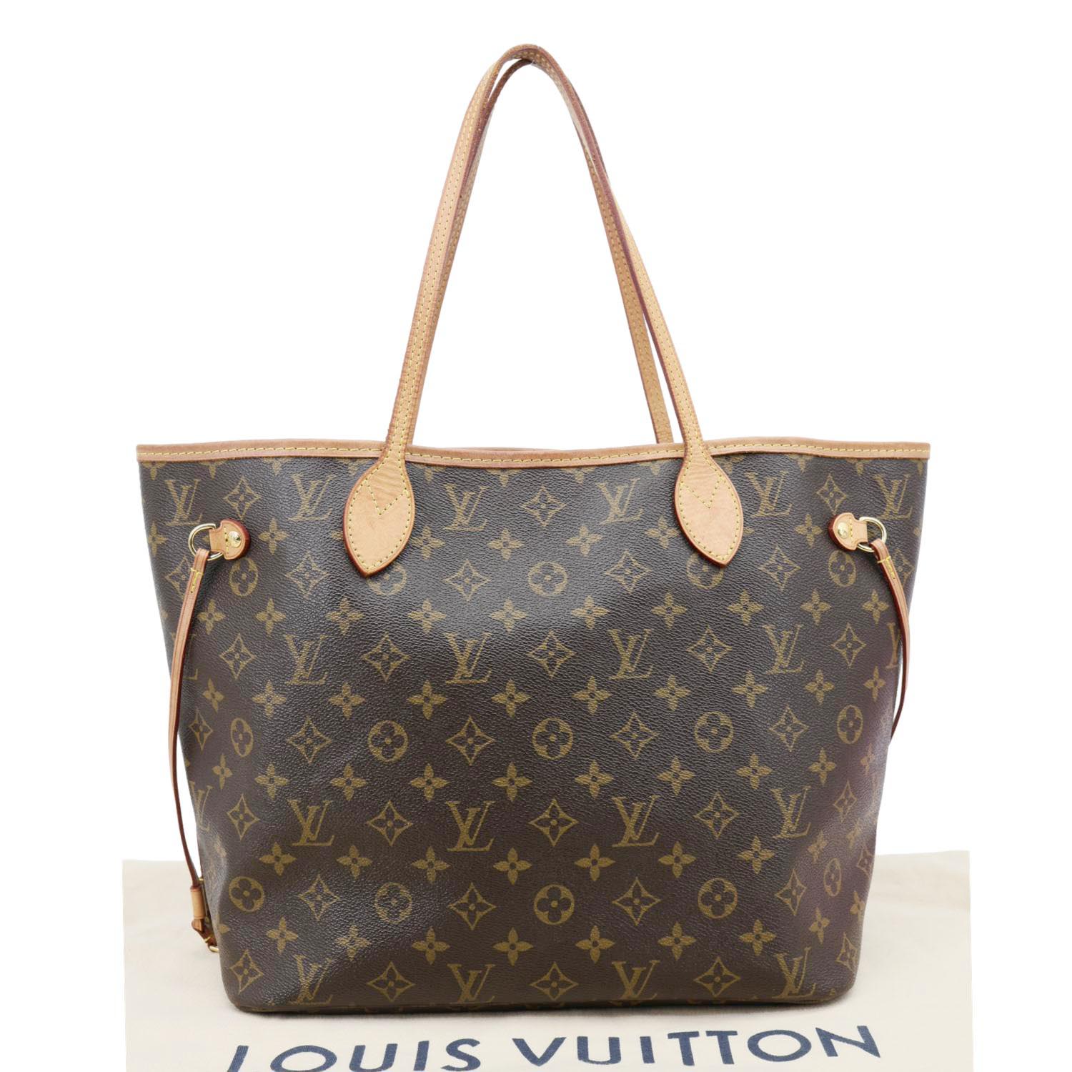 LOUIS VUITTON Neverfull MM Monogram Canvas Tote Bag Brown - Image 3