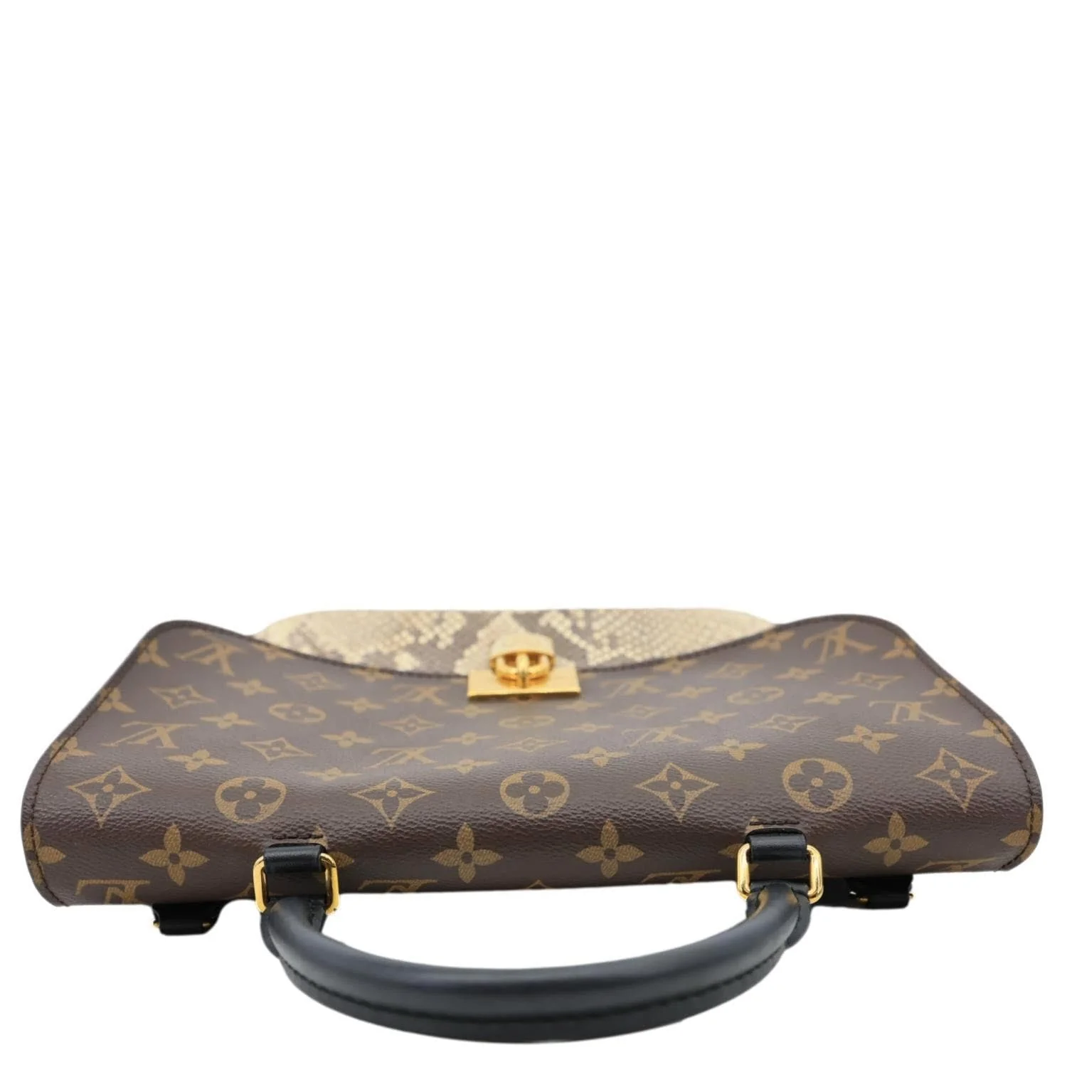 LOUIS VUITTON Marignan Python Monogram Canvas Shoulder Bag Brown - Image 4