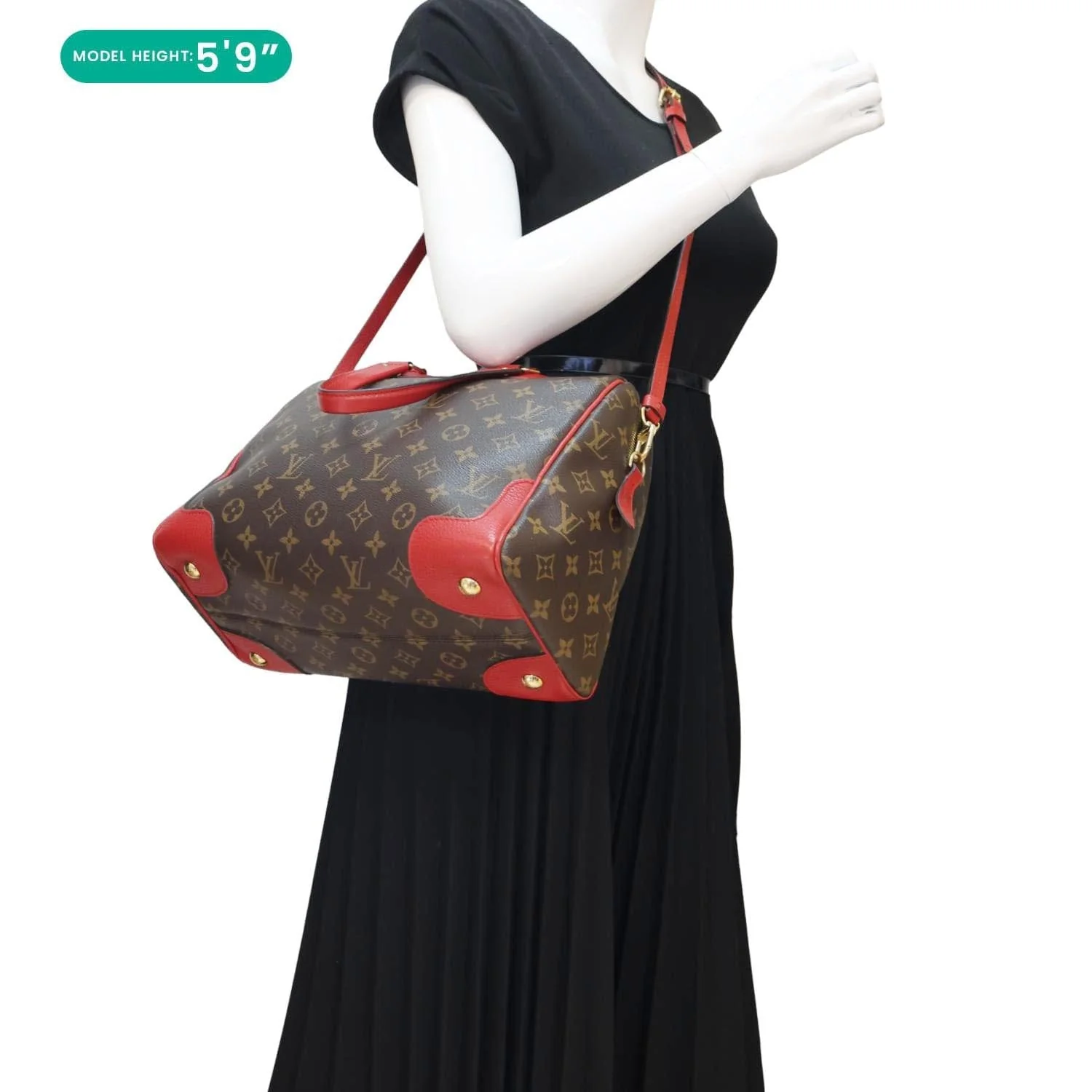 LOUIS VUITTON Retiro NM Monogram Canvas 2Way Shoulder Bag Red - Image 2