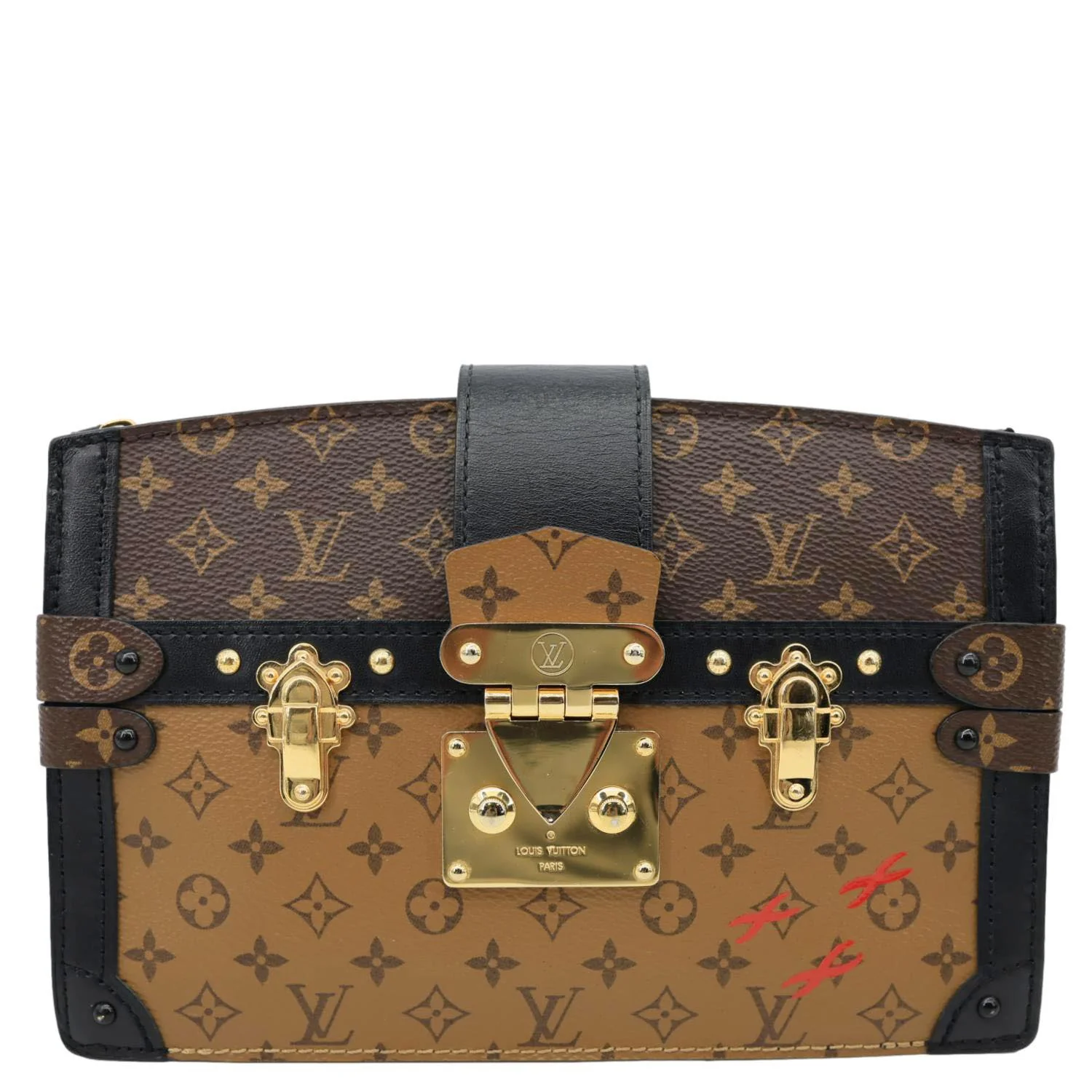LOUIS VUITTON Trunk Clutch Reverse Monogram Crossbody Bag Brown - Image 3
