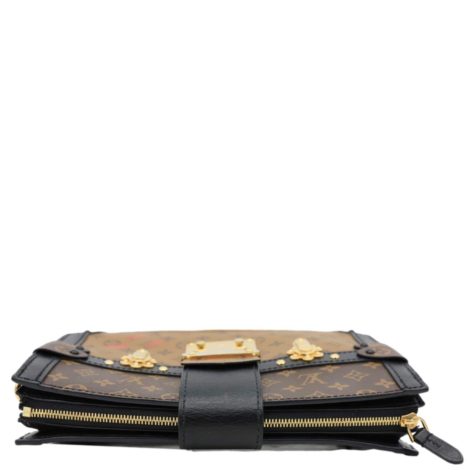 LOUIS VUITTON Trunk Clutch Reverse Monogram Crossbody Bag Brown - Image 5