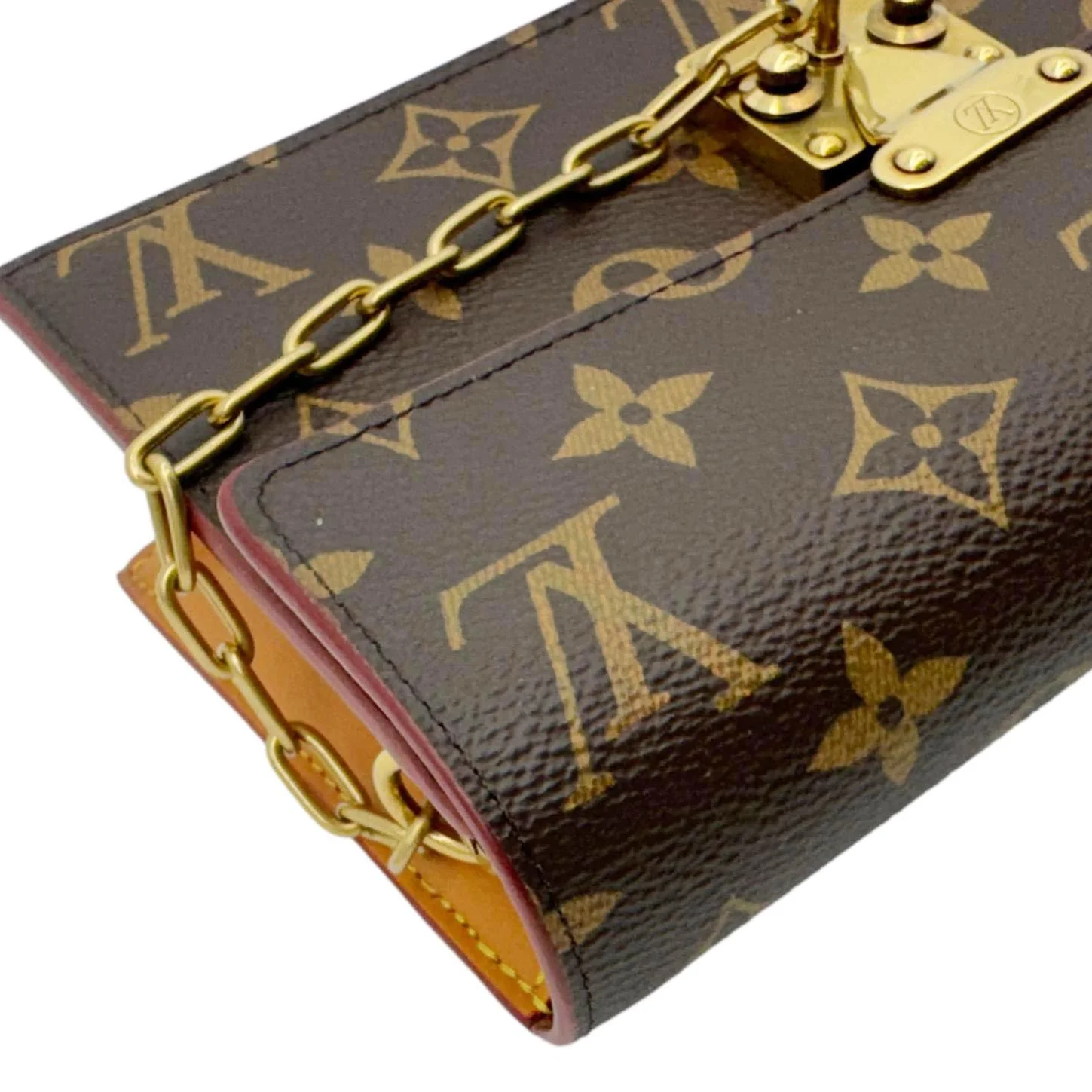 LOUIS VUITTON S Lock Monogram Canvas Belt Pouch Brown - Image 6