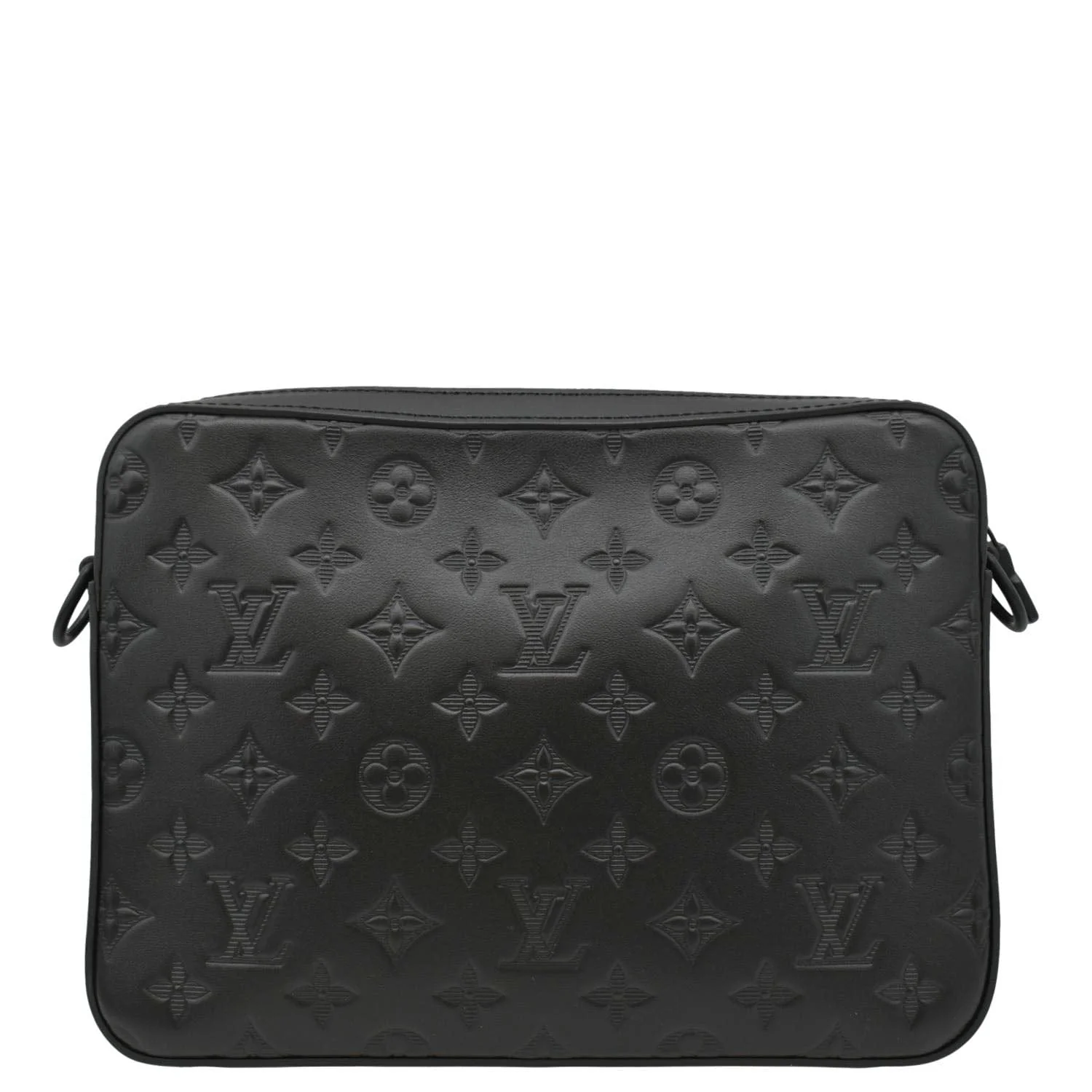 LOUIS VUITTON Duo Messenger Shadow Monogram Leather Crossbody Bag Black - Image 4