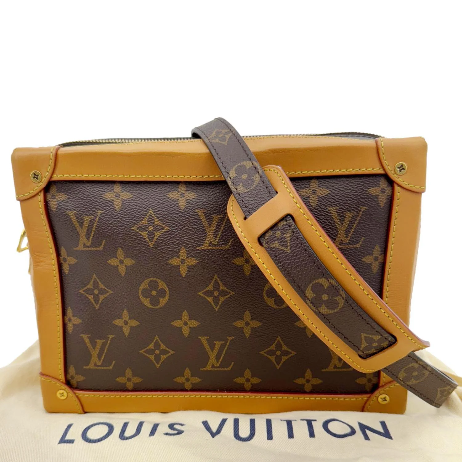 LOUIS VUITTON Soft Trunk Monogram Canvas Shoulder Bag Brown - Image 3