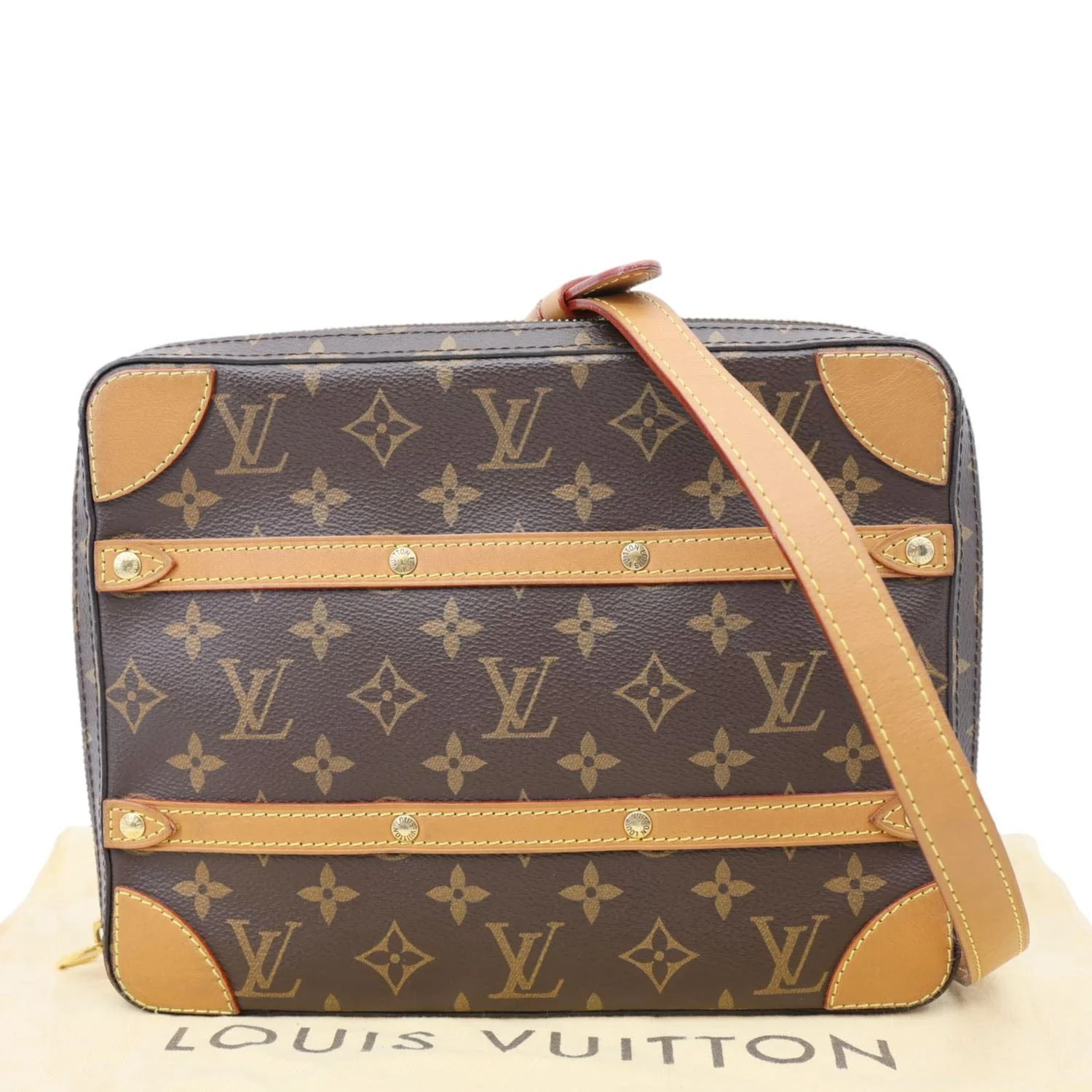 LOUIS VUITTON Soft Trunk PM Monogram Canvas Messenger Bag Brown - Image 3
