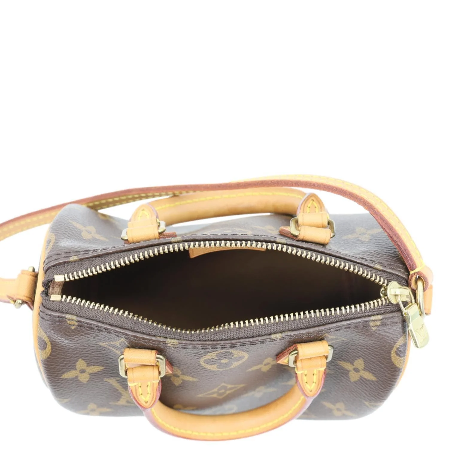 LOUIS VUITTON Nano Speedy Bandouliere Monogram Canvas Crossbody Bag Brown - Image 11