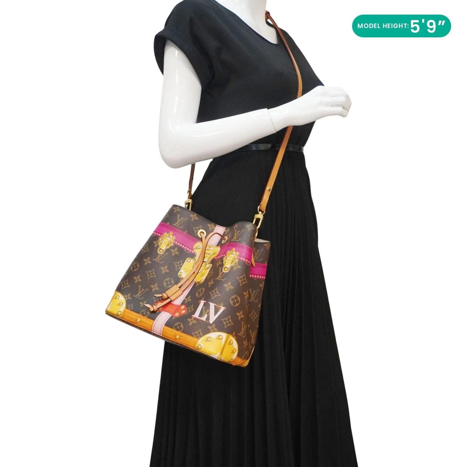LOUIS VUITTON Neonoe Summer Trunks Monogram Canvas Crossbody Bag Brown - Image 2