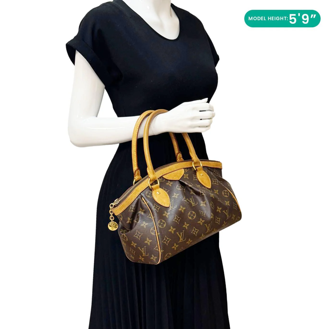 LOUIS VUITTON Tivoli PM Monogram Canvas Satchel Bag Brown - Image 2