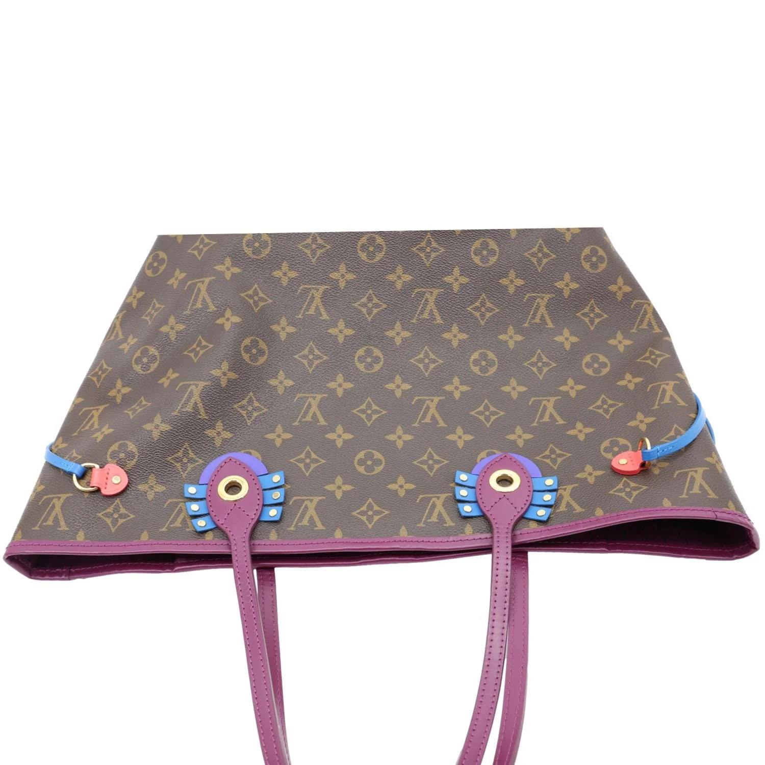 LOUIS VUITTON Neverfull MM Totem Monogram Canvas Shoulder Bag Magenta - Image 4
