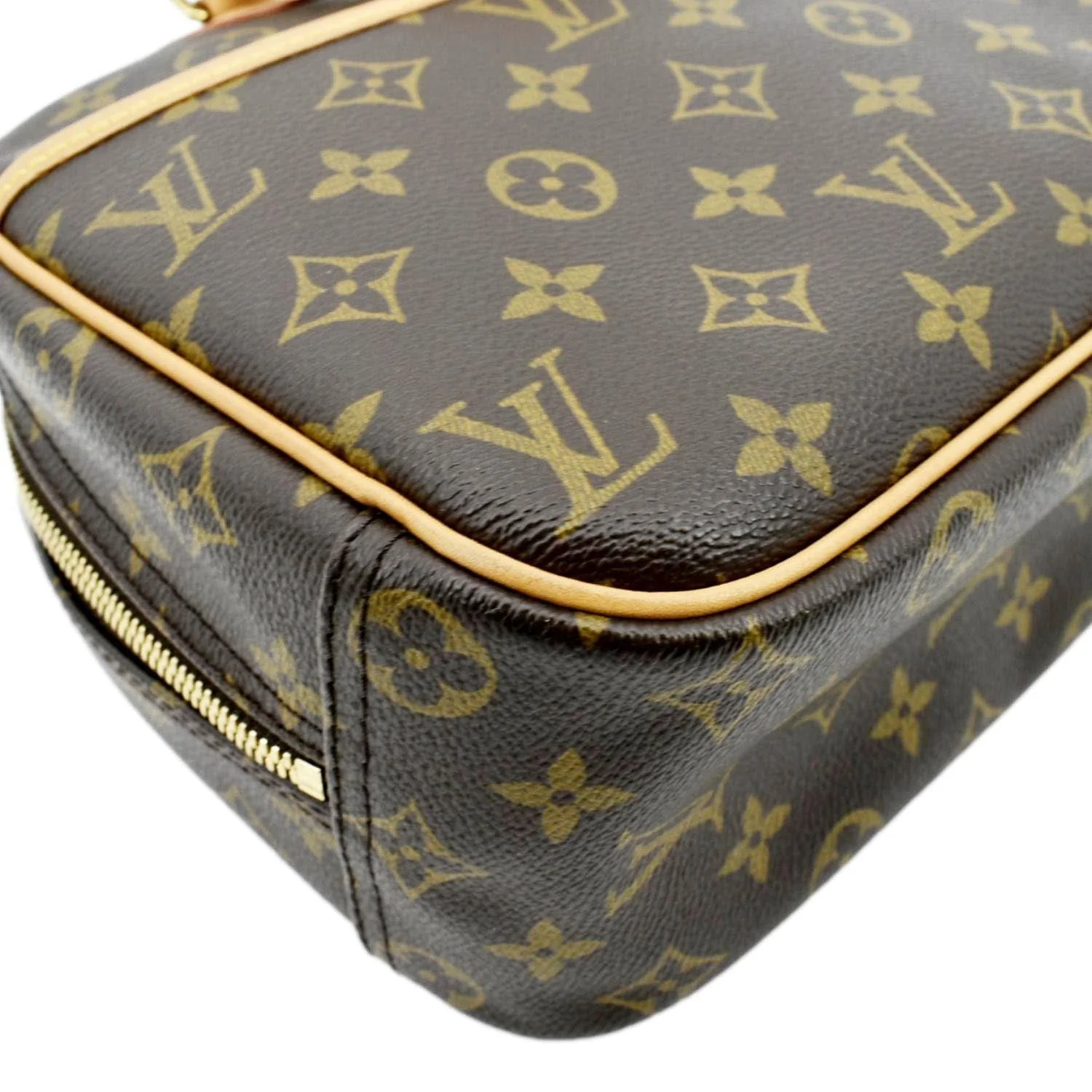 LOUIS VUITTON Trouville PM Monogram Canvas Satchel Bag Brown - Image 8