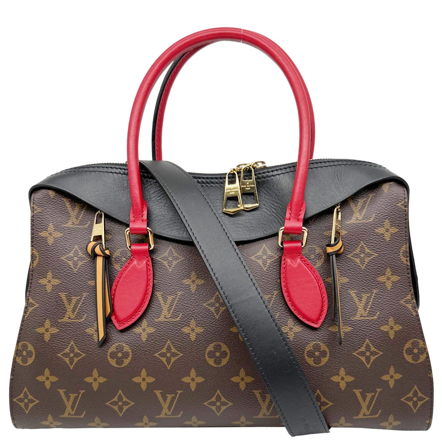 LOUIS VUITTON Tuileries Monogram Canvas Tote Shoulder Bag Brown