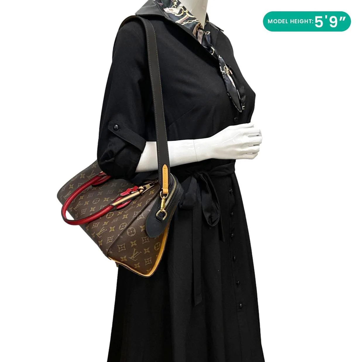 LOUIS VUITTON Tuileries Monogram Canvas Tote Shoulder Bag Brown - Image 2